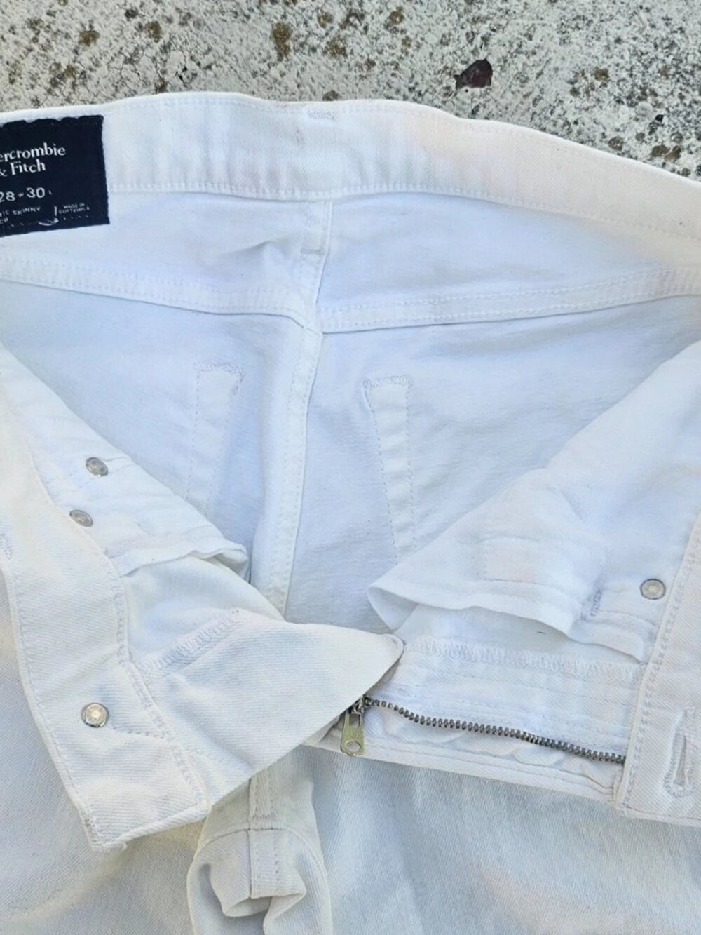 Abercrombie & Fitch Women Jeans White Denim Athletic Skinny Stretch Size 28W 30L - Picture 6 of 13